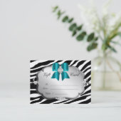 サロンのスパのギフトカードバレンタインのシマウマの銀の青 割引カード (スタンド正面)