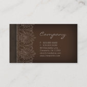 サロンのスパのレースの名刺のブラウンエレガントなベージュ色 名刺 (裏面)