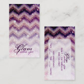 サロンのスパの名刺のシェブロンの紫色の光沢がある 予約カード (正面/裏面)