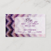 サロンのスパの名刺のシェブロンの紫色の光沢がある 予約カード (裏面)