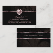 サロンのスパの名刺のピンクのハートのラインストーン 名刺 (正面/裏面)