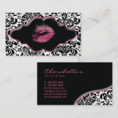 サロンのスパの名刺のピンクの唇 名刺 (正面/裏面)