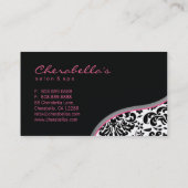 サロンのスパの名刺のピンクの唇 名刺 (裏面)