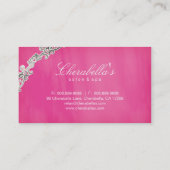 サロンのスパの名刺の花のピンクの銀 名刺 (裏面)