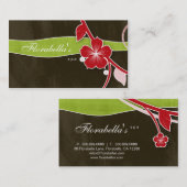 サロンのスパの名刺の花の赤茶色の熱帯 名刺 (正面/裏面)