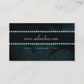 サロンのスパの名刺の青いハートのラインストーン 名刺 (裏面)