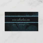 サロンのスパの名刺の青いハートのラインストーン 名刺 (裏面)