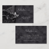 サロンのスパの名刺の黒の灰色はダマスク織を老化させました 名刺 (正面/裏面)