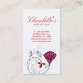 サロンのスパの花のハートの赤のカラフル 名刺 (裏面)