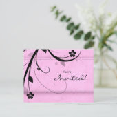 サロンのスパの花の郵便はがきの招待状の水を含んだピンク インビテーションポストカード (スタンド正面)