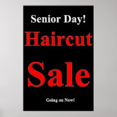 サロンのバーバーショップポスターのシニアデイヘアカット販売 ポスター (正面)