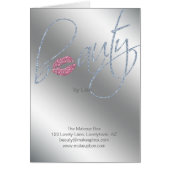 サロンのパンフレットの美しいのメーキャップアーティストの美容師 (正面)