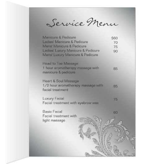 サロンのパンフレットの美しいのメーキャップアーティストの美容師 (内側 (右))