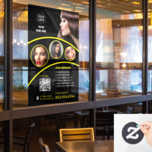 サロンのビジネスカスタムウィンドウの固定 ウィンドウサイン