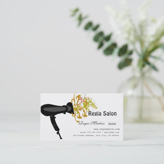 サロンのヘアードライヤーの美容師のスタイルを作ること 予約カード (スタンド正面)