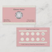 サロンのロイヤリティの名刺のパンチカード ロイヤリティカード (正面/裏面)