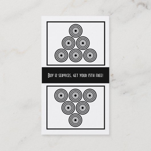 サロンのロイヤリティの名刺のパンチカード ロイヤリティカード (裏面)