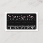 サロンのヴィンテージの花のロイヤリティのパンチカード ロイヤリティカード (裏面)