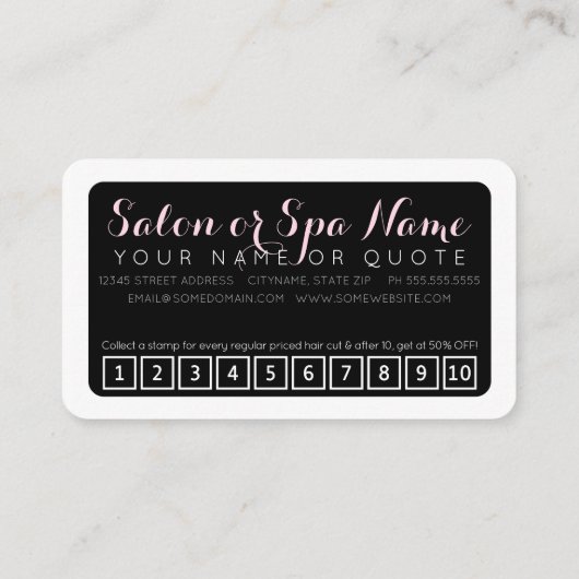 サロンのヴィンテージの花のロイヤリティのパンチカード ロイヤリティカード (裏面)