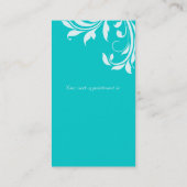 サロンの名刺のエレガントな花の白い青 予約カード (裏面)