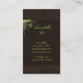 サロンの名刺のスパによっては緑のブラウンが開花します 名刺 (裏面)