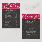 サロンの名刺のスパの桜のショッキングピンク 名刺 (正面/裏面)