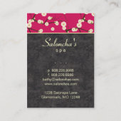 サロンの名刺のスパの桜のショッキングピンク 名刺 (裏面)
