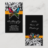 サロンの名刺のスパの蝶カラフルの金ゴールド 名刺 (正面/裏面)