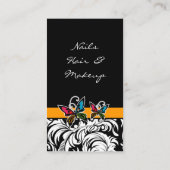 サロンの名刺のスパの蝶カラフルの金ゴールド 名刺 (裏面)