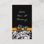 サロンの名刺のスパの蝶カラフルの金ゴールド 名刺 (裏面)