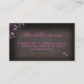 サロンの名刺のスパの蝶ピンク 名刺 (裏面)
