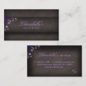 サロンの名刺のスパの蝶紫色 名刺 (正面/裏面)