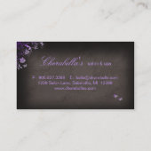 サロンの名刺のスパの蝶紫色 名刺 (裏面)