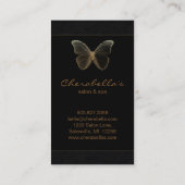 サロンの名刺のスパの蝶金ゴールド 名刺 (裏面)