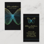 サロンの名刺のスパの蝶青い黄色 名刺 (正面/裏面)