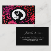 サロンの名刺の蝶女性のカラフル 名刺 (正面/裏面)