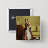 サロンの彼女の子供を持つ若い母 缶バッジ (正面&裏面)