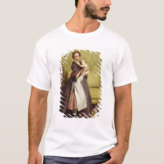 サロンの彼女の子供を持つ若い母 Tシャツ (正面)
