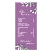 サロンの棚カードスパの葉の花の紫色の銀 ラックカード (裏面)