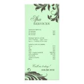 サロンの棚カードスパの葉花の緑のブラウン ラックカード (裏面)