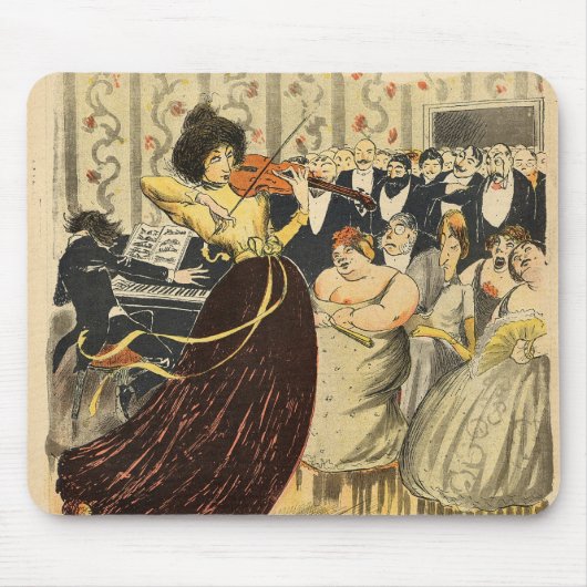 サロンの音楽的な夕べの風刺 マウスパッド (正面)