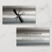 サロンはさみと櫛のロゴ | メタリック 名刺 (正面/裏面)