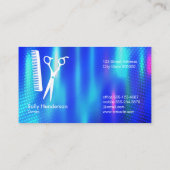 サロンはさみと櫛のロゴ |メタリック（青） 名刺 (裏面)