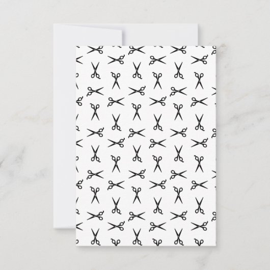 サロンはさみバーバーカスタムショップの背景色 サンキューカード (正面)