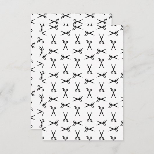 サロンはさみバーバーカスタムショップの背景色 サンキューカード (正面/裏面)