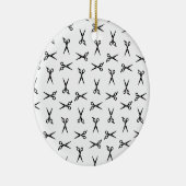 サロンはさみバーバーカスタムショップの背景色 セラミックオーナメント (右)