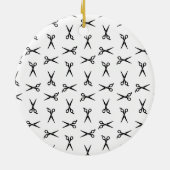 サロンはさみバーバーカスタムショップの背景色 セラミックオーナメント (裏面)