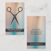 サロンはさみ|ガラスの背景 名刺 (正面/裏面)