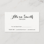 サロンはピンクおよび黒い写真の名刺に用具を使います 予約カード (裏面)