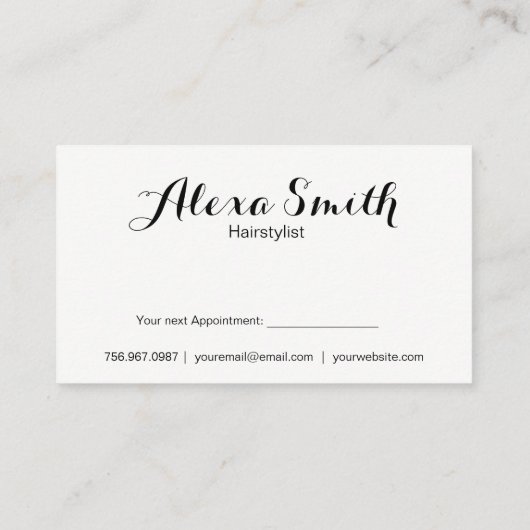 サロンはピンクおよび黒い写真の名刺に用具を使います 予約カード (裏面)